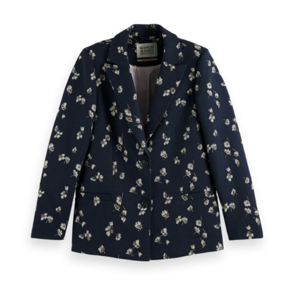 Scotch & Soda Jacquard Relaxed-Fit Single Breasted Blazer